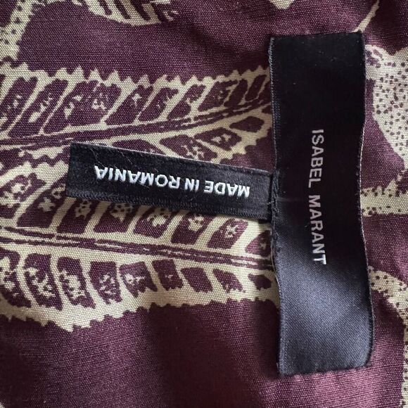 Isabel Marant Mini Skirt With Side Wrap Detail Brown White - Picture 5 of 5